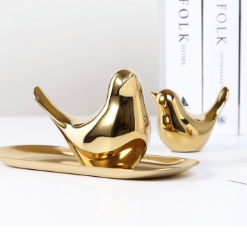 Ceramic Golden Bird